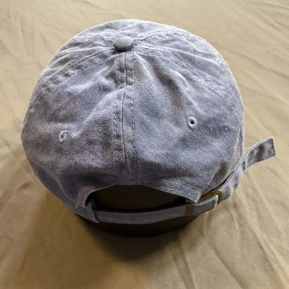 Oregon Hill Winery Blue Distressed Baseball Cap Embroidered Mountain Wine Hat